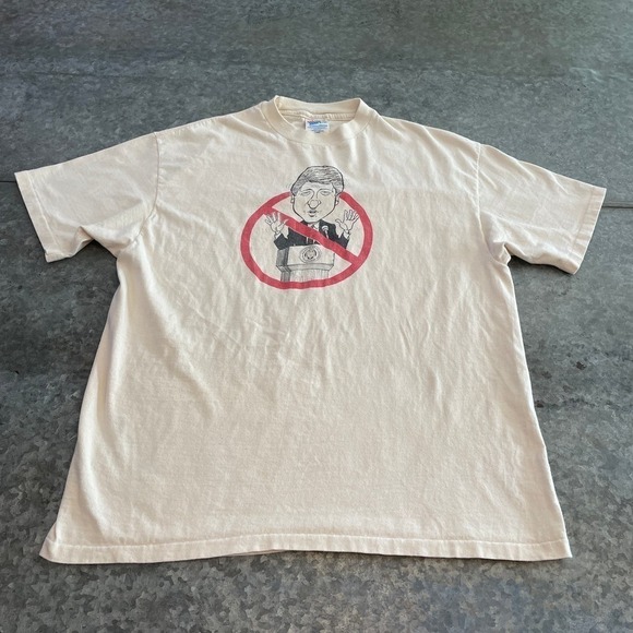 Vintage 90s Bill Clinton Caricature Political Cartoon Tee T-Shirt Mens XL SS USA - Picture 2 of 11